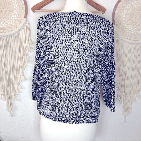 Eileen fisher open knit drop sleeve 3/4 sleeve pullover sweater medium - Picture 7 of 7